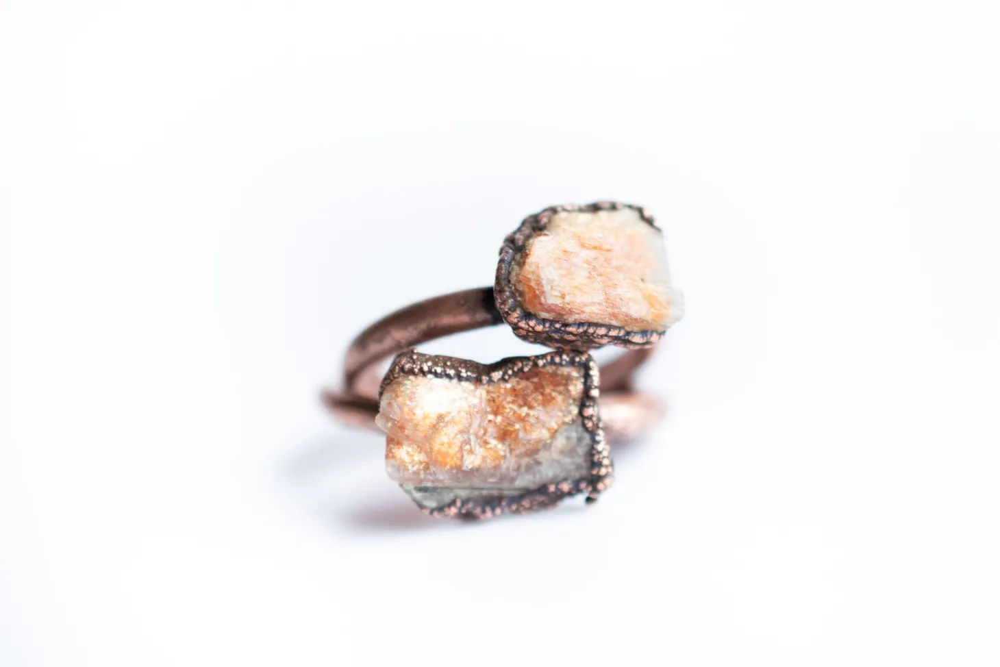 Sunstone ring | Raw sunstone stacking ring