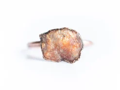 Sunstone ring | Raw sunstone stacking ring
