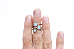 Teardrop opal ring | Natural stone ring