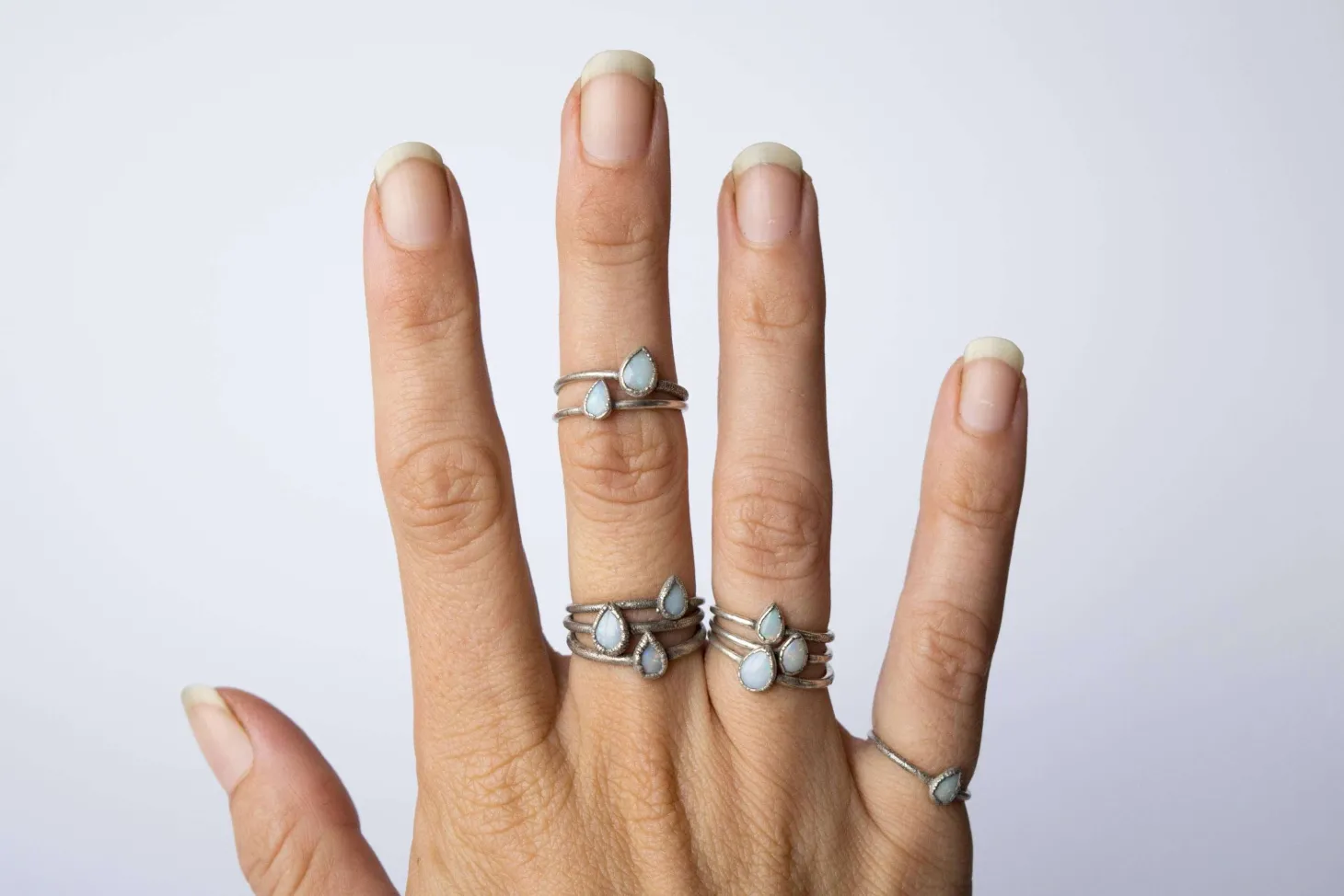 Teardrop opal ring | Rough opal ring