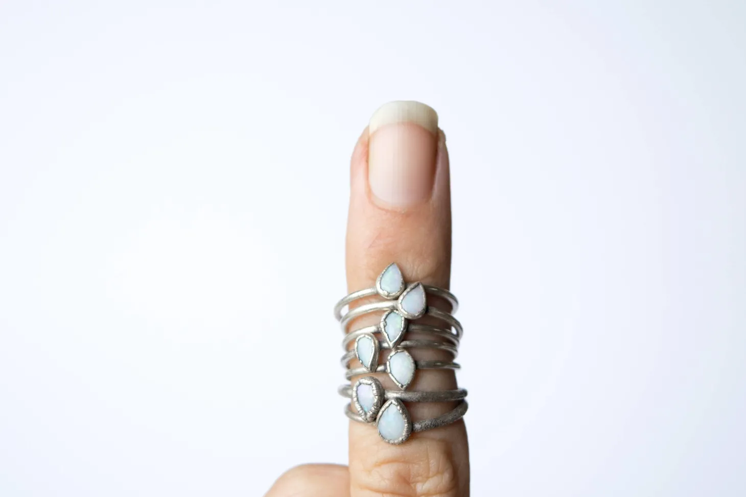 Teardrop opal ring | Rough opal ring