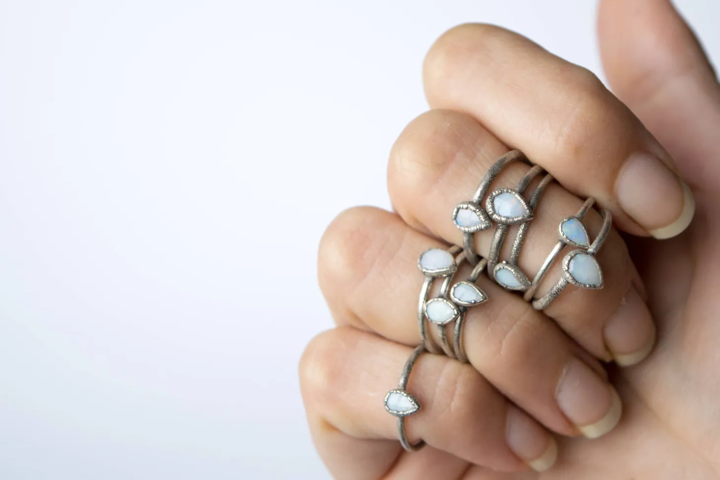Teardrop opal ring | Rough opal ring