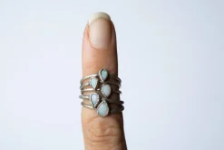 Teardrop opal ring | Rough opal ring