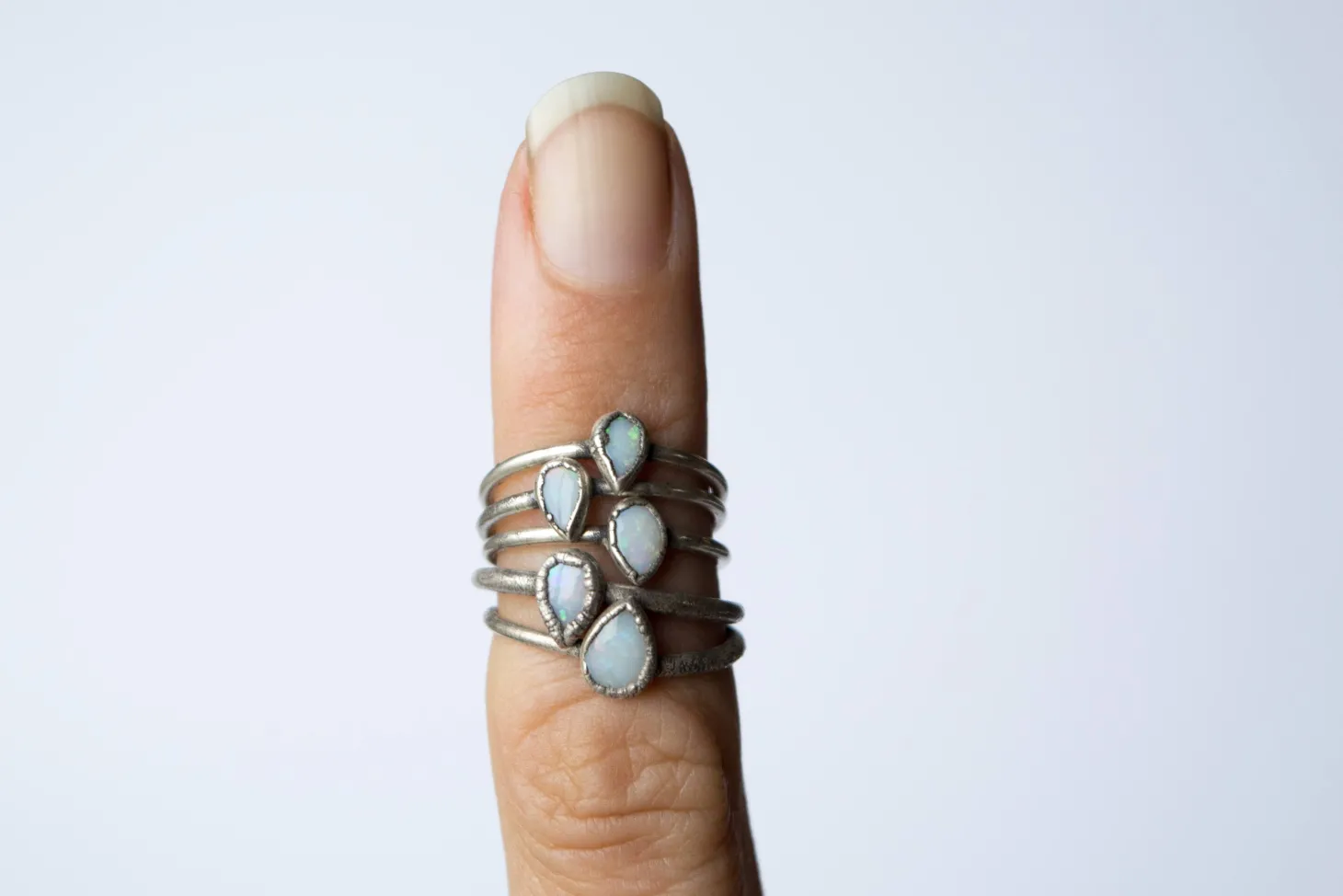 Teardrop opal ring | Rough opal ring