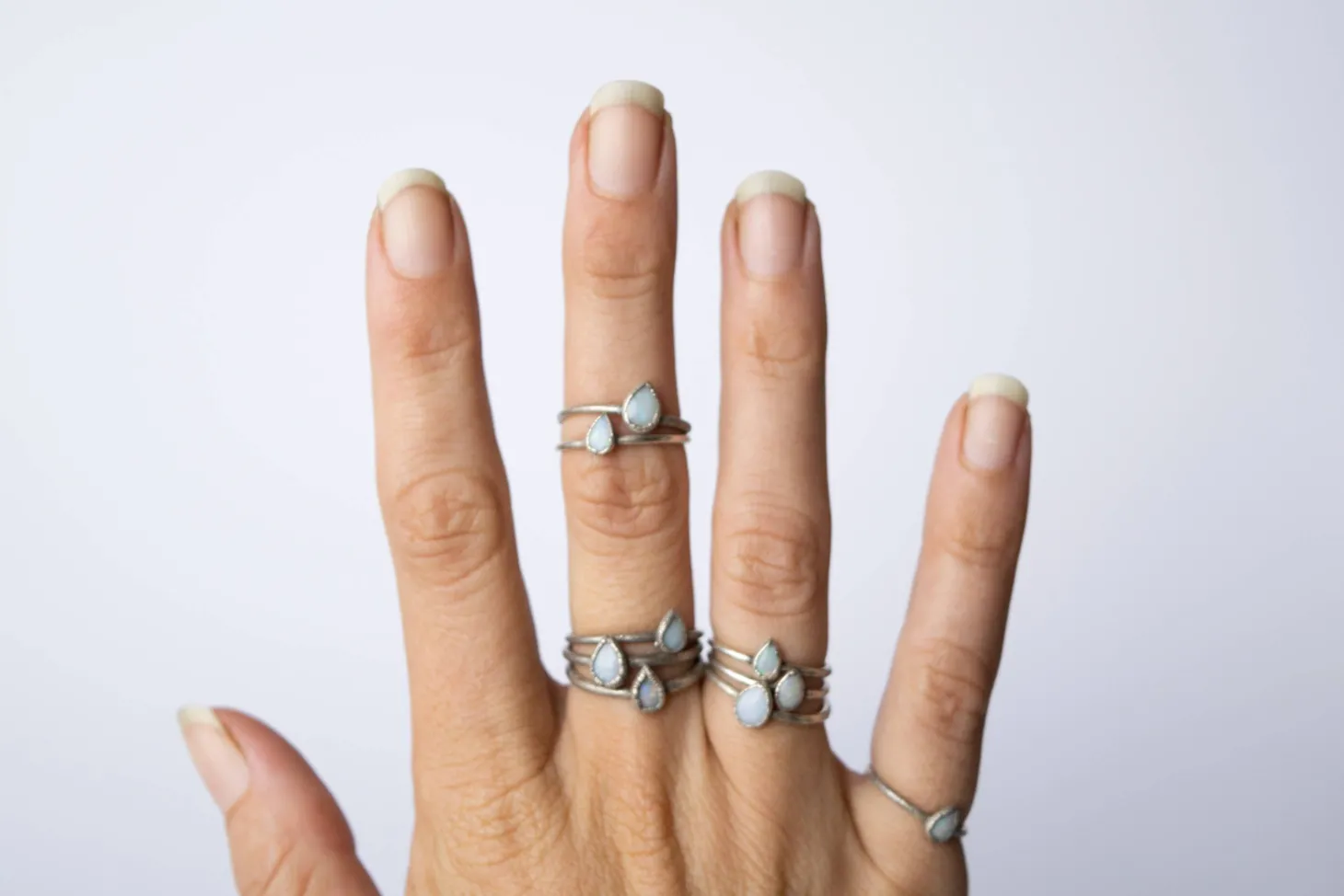 Teardrop opal ring | Rough opal ring