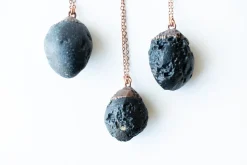 Tektite crystal necklace | Raw authentic tektite jewelry