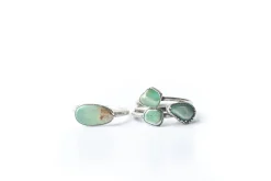 Tumbled chrysoprase ring | Chrysoprase crystal ring