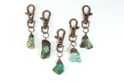 Turquoise keychain | Raw crystal keychain
