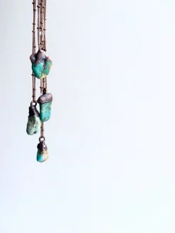 Turquoise nugget necklace | Raw turquoise jewelry
