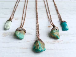 Turquoise nugget necklace | Raw turquoise jewelry
