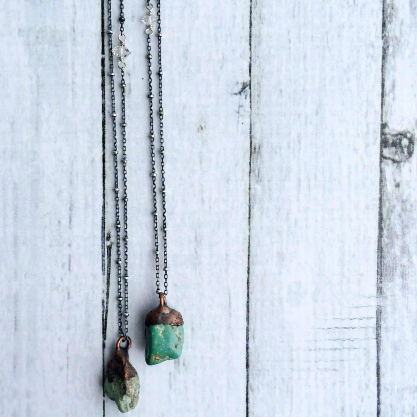 Turquoise nugget necklace | Raw turquoise jewelry
