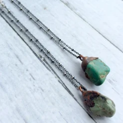 Turquoise nugget necklace | Raw turquoise jewelry