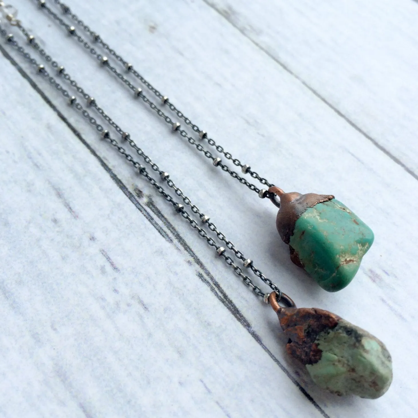 Turquoise nugget necklace | Raw turquoise jewelry