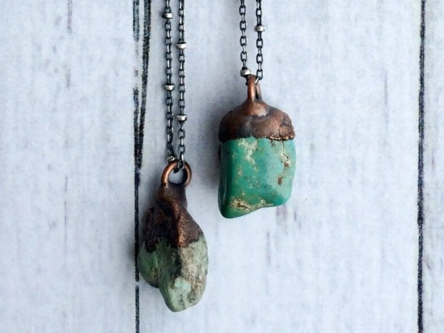 Turquoise nugget necklace | Raw turquoise jewelry