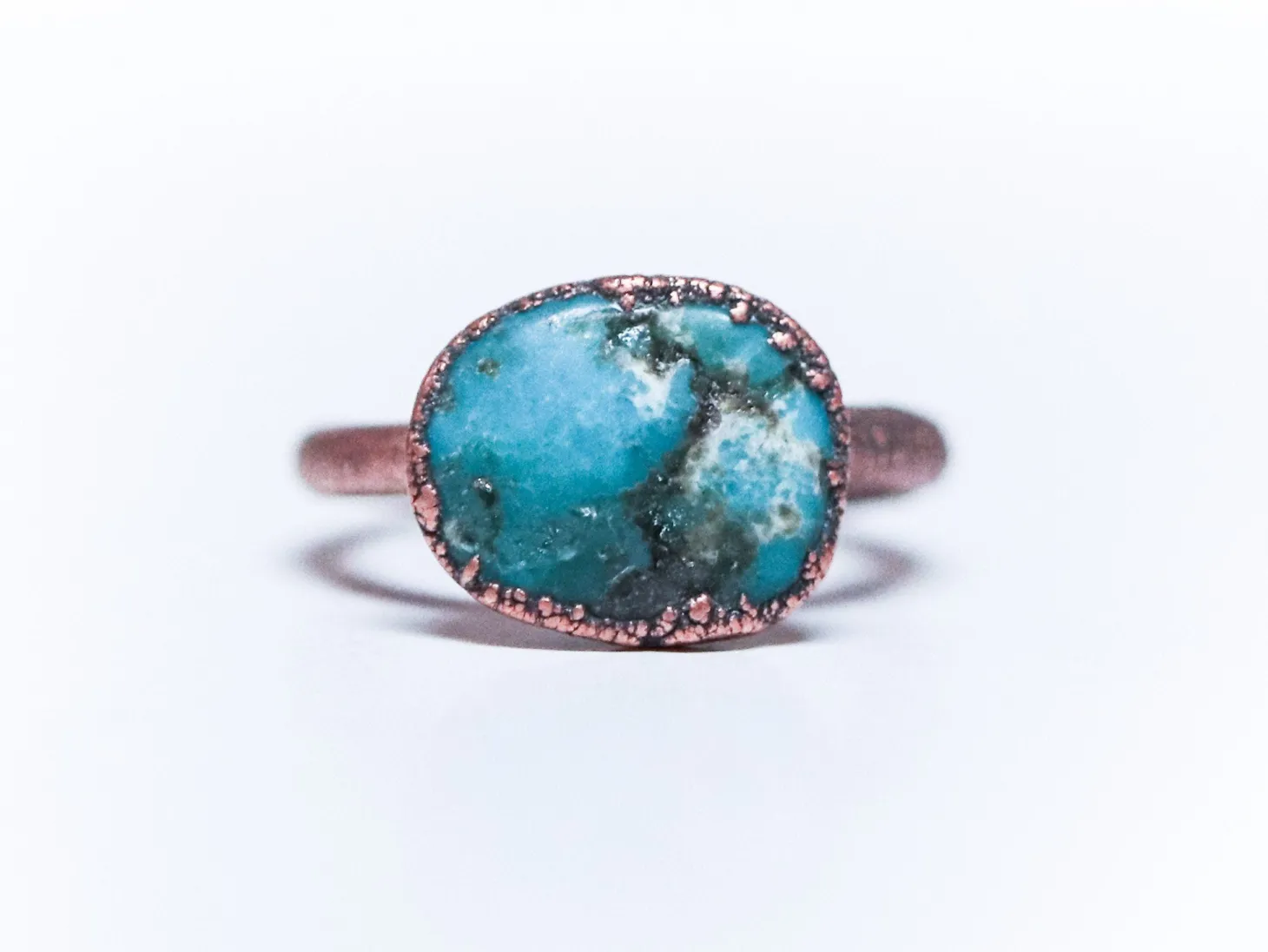 Turquoise nugget ring | Raw turquoise stacking ring