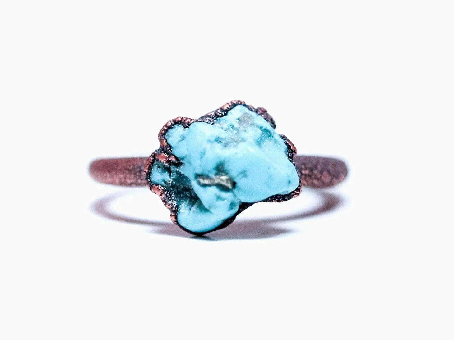 Turquoise nugget ring | Raw turquoise stacking ring