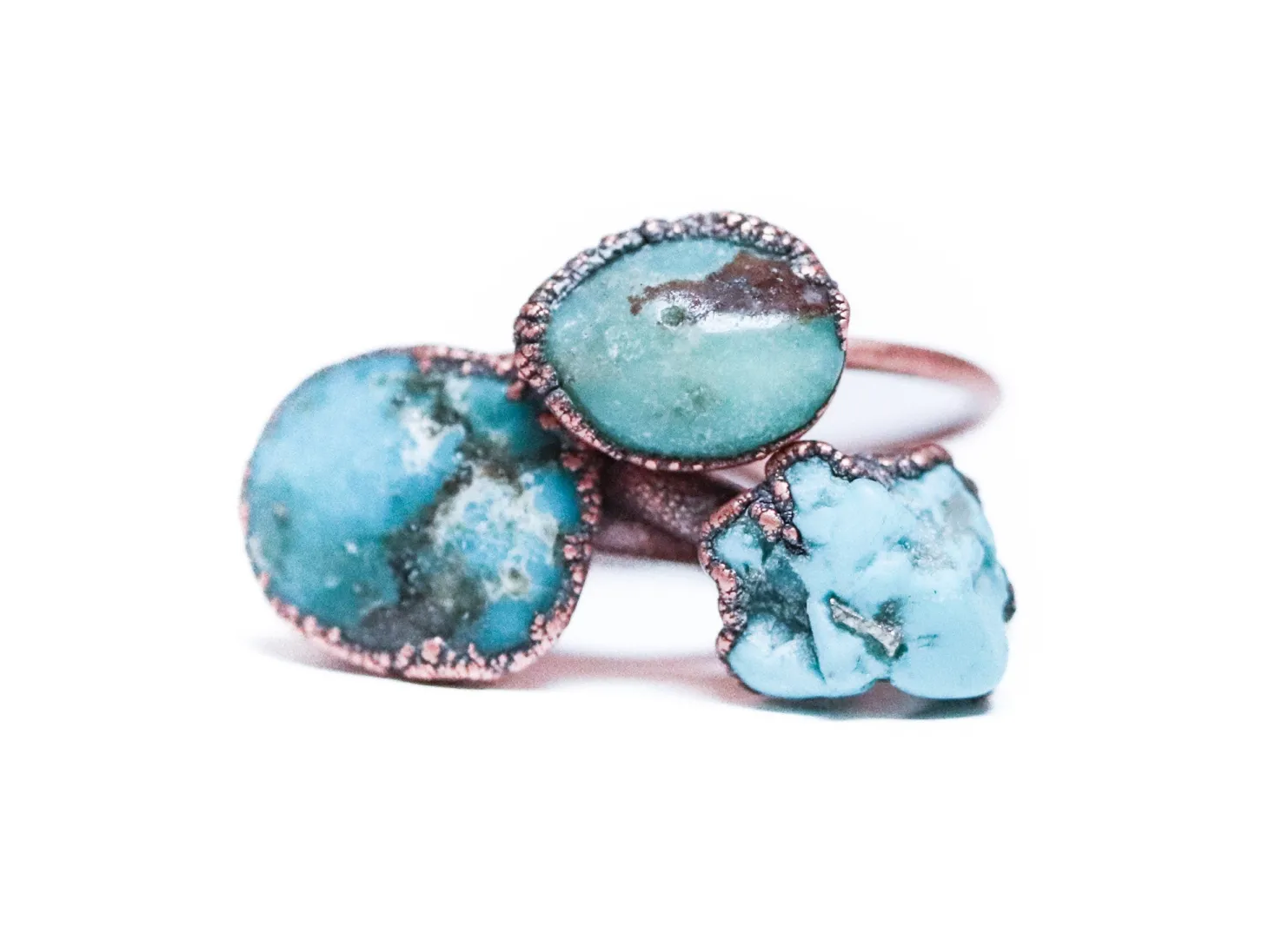 Turquoise nugget ring | Raw turquoise stacking ring