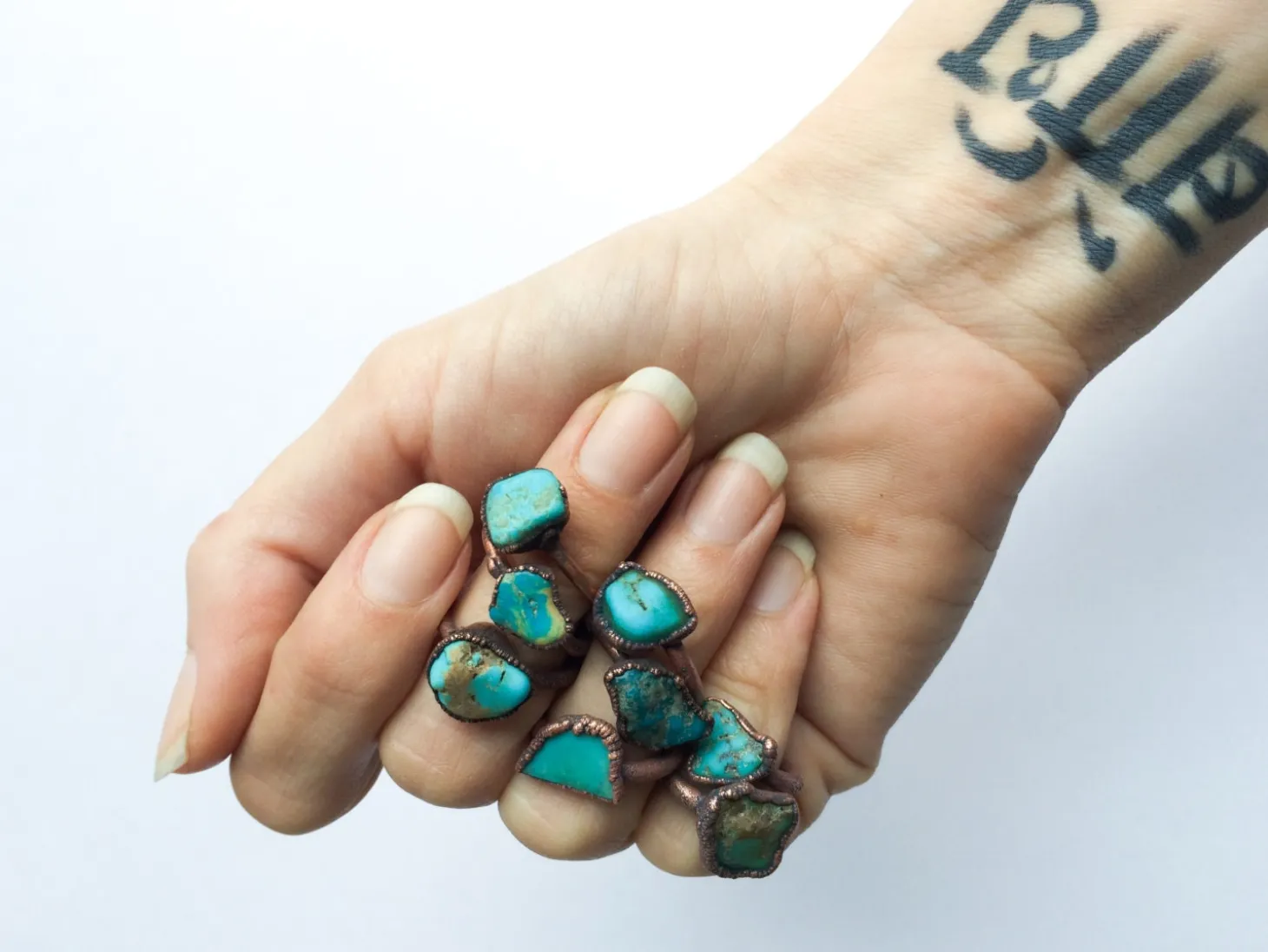 Turquoise nugget ring | Raw turquoise stacking ring