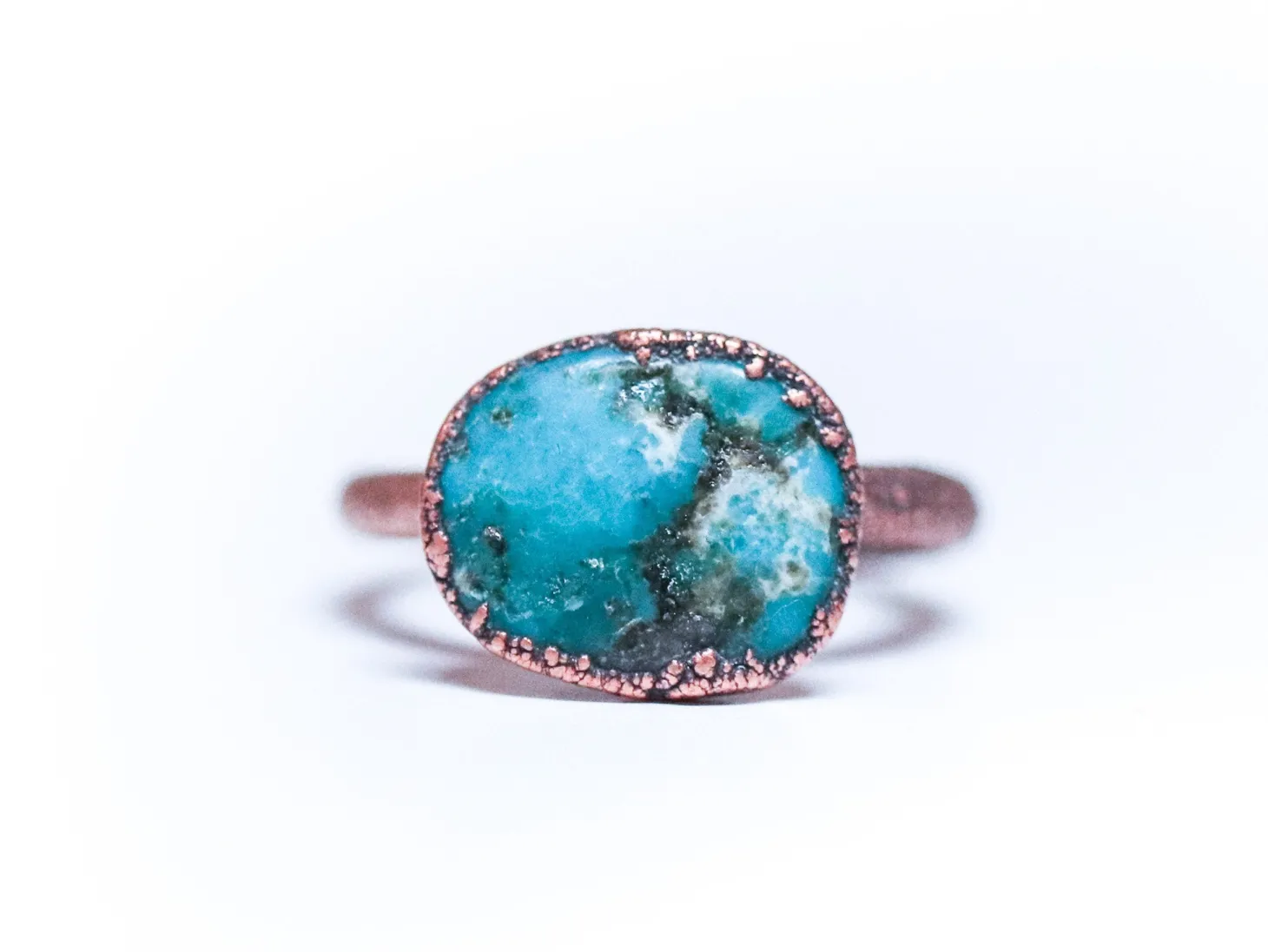 Turquoise nugget ring | Raw turquoise stacking ring
