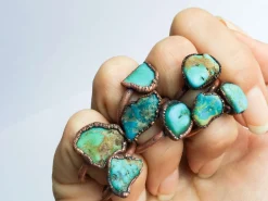 Turquoise nugget ring | Raw turquoise stacking ring
