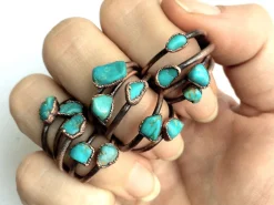 Turquoise nugget ring | Raw turquoise stacking ring