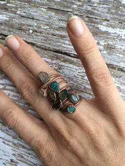 Turquoise ring | Simple stone stacking ring