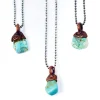 Turquoise sterling necklace | Raw turquoise jewelry
