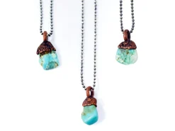 Turquoise sterling necklace | Raw turquoise jewelry