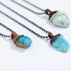 Turquoise sterling necklace | Raw turquoise jewelry