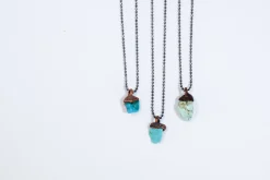Turquoise sterling necklace | Raw turquoise jewelry