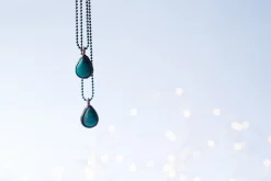 Turquoise teardrop necklace | Raw turquoise jewelry
