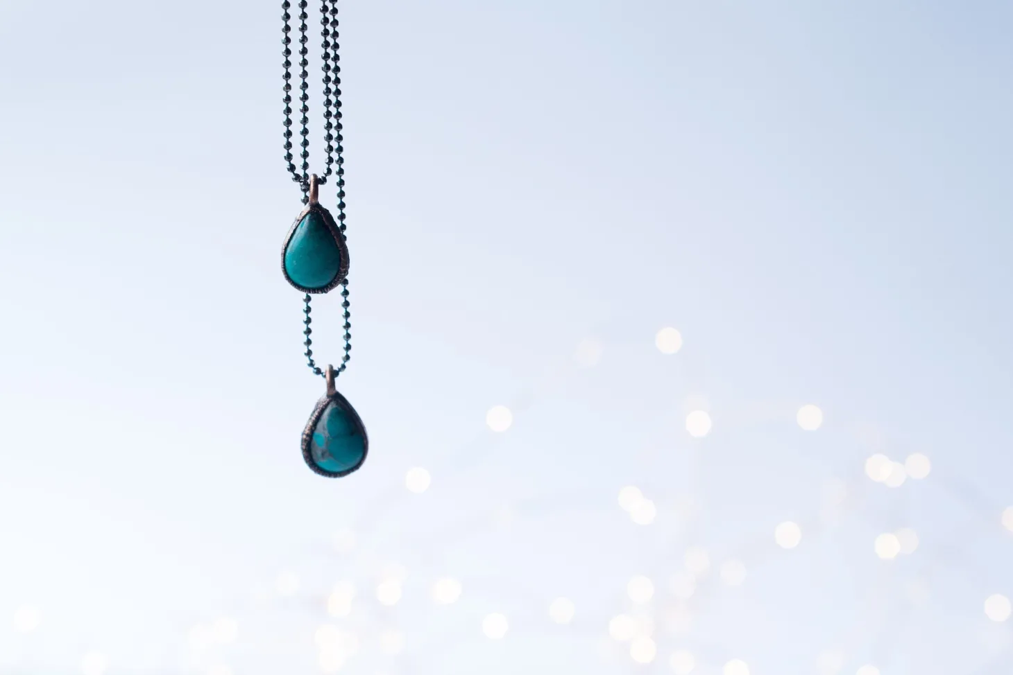 Turquoise teardrop necklace | Raw turquoise jewelry