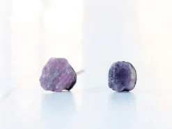 Untreated ruby earrings | Red ruby earrings
