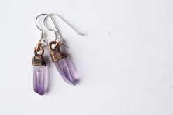 Vera Cruz Amethyst earrings | Raw amethyst pendant earrings