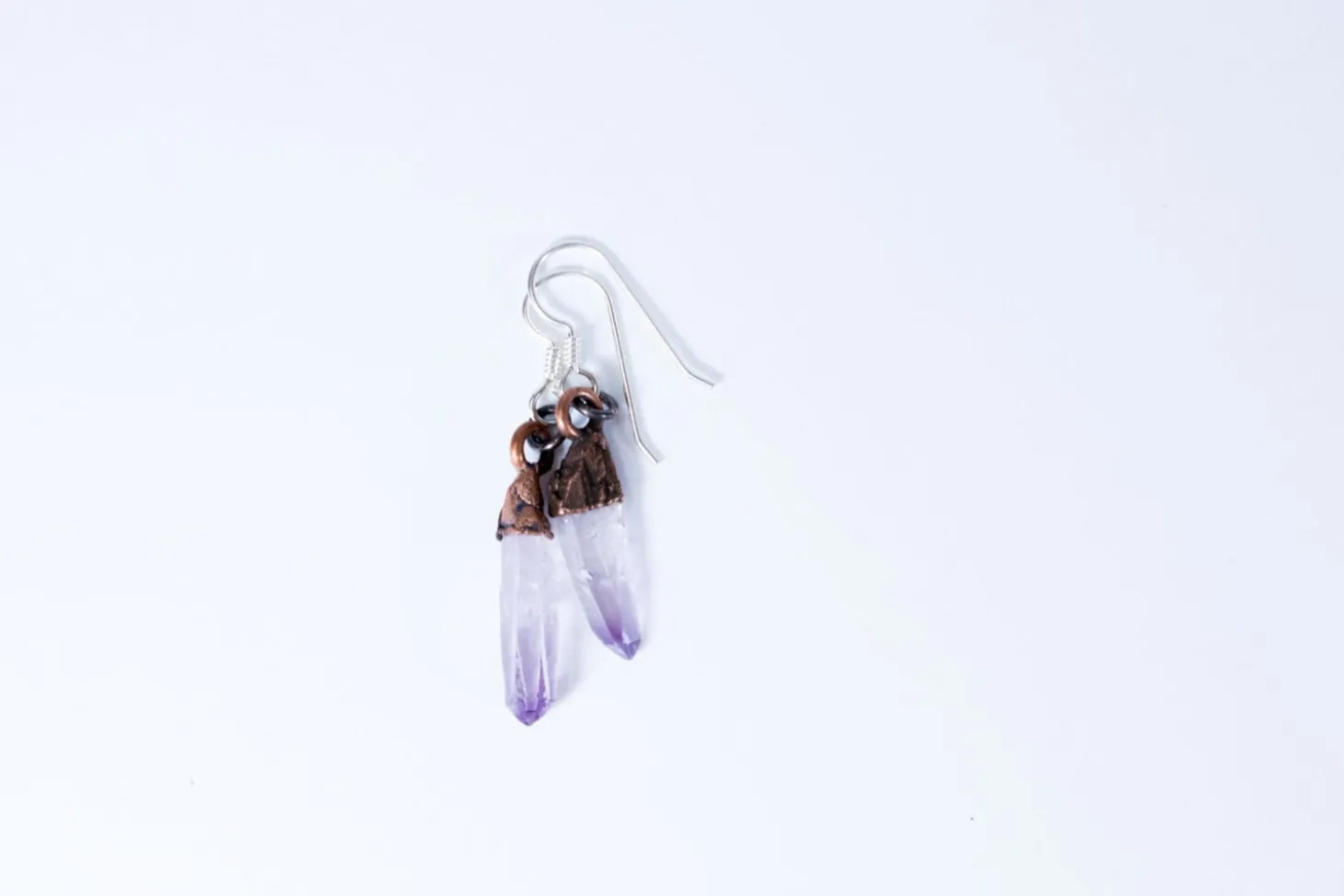 Vera Cruz Amethyst earrings | Raw amethyst pendant earrings
