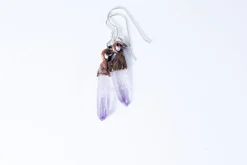Vera Cruz Amethyst earrings | Raw amethyst pendant earrings