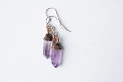 Vera Cruz Amethyst earrings | Raw amethyst pendant earrings