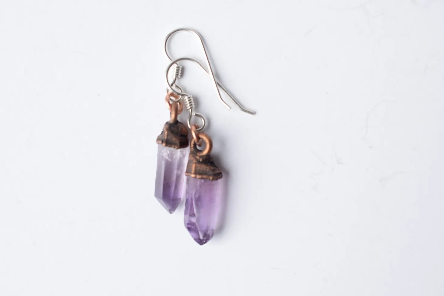 Vera Cruz Amethyst earrings | Raw amethyst pendant earrings