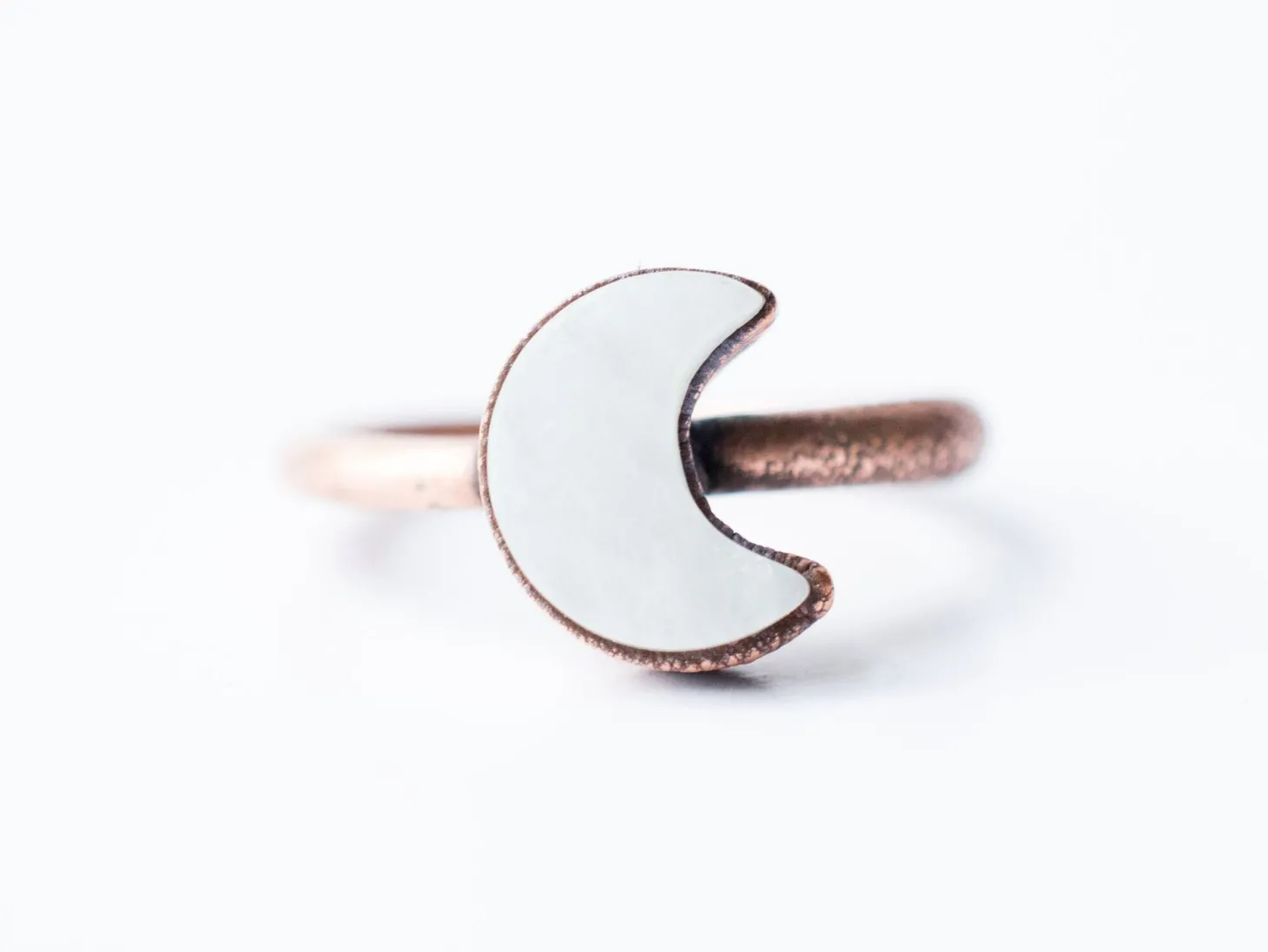 White Quartz ring | Simple stone stacking ring